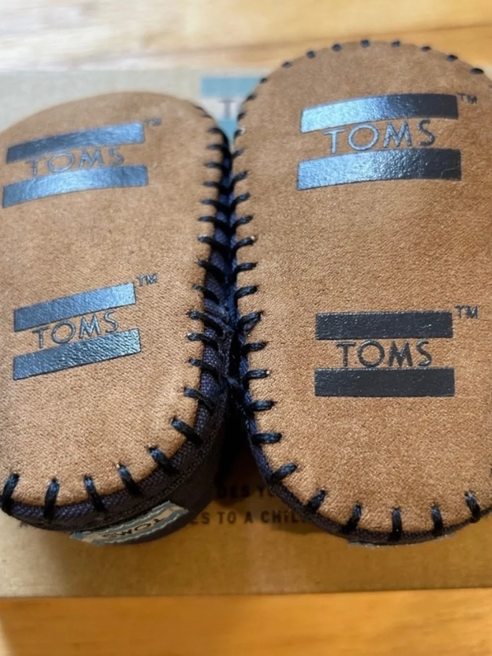 Navy Toms infant size 1 shoes.